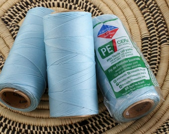 Aquamarine (605) Linhasita Waxed Polyester Cord, PE-1 0.35mm or PE-4 1mm Thickness