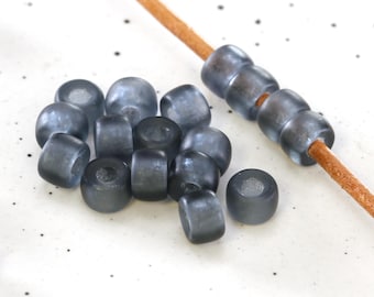 Czech Glass 6mm Roller - Matte Black Diamond