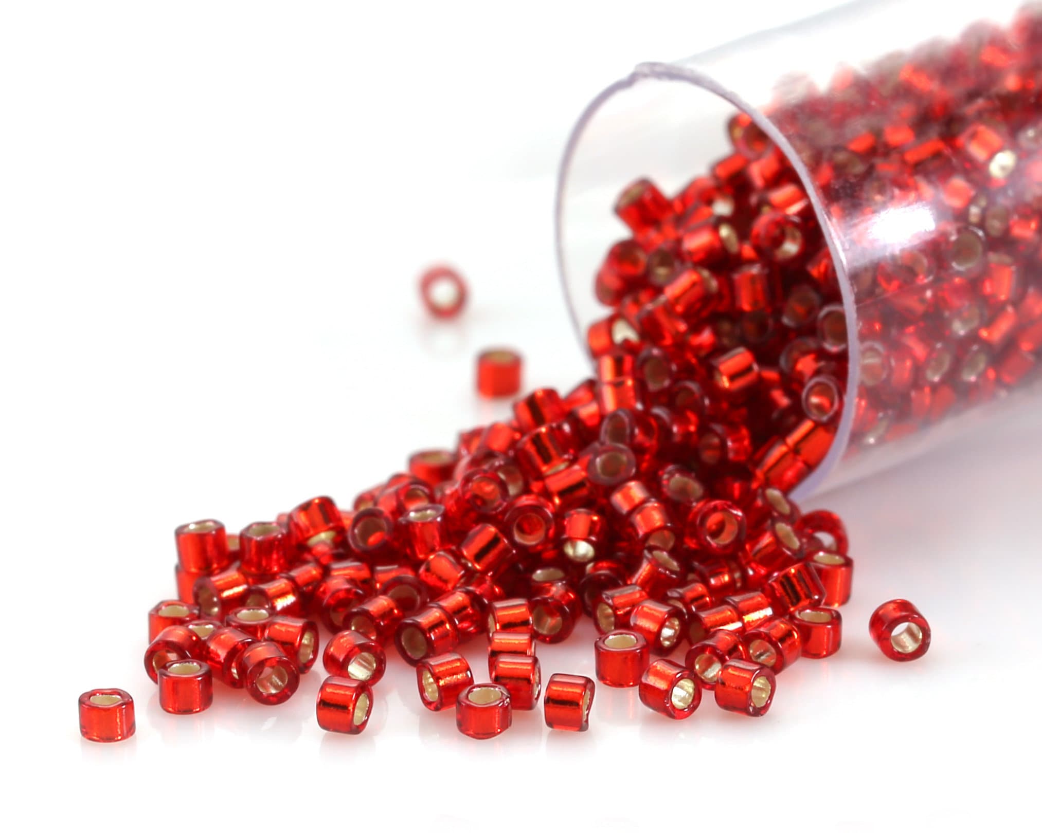 Miyuki Delica Dyed Silver Lined Brick Red (DB0603) 11/0 Seed Bead / 7.6 grams