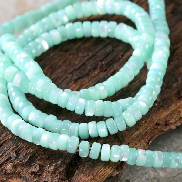 Ocean Blue Mother of Pearl Heishi 2x4mm Beads