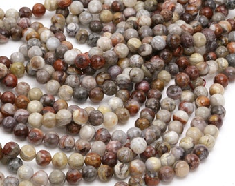 Laguna Lace Agate Round 8mm Beads