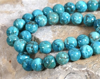 Sky Blue Crazy Lace Calcite Round 8mm Beads