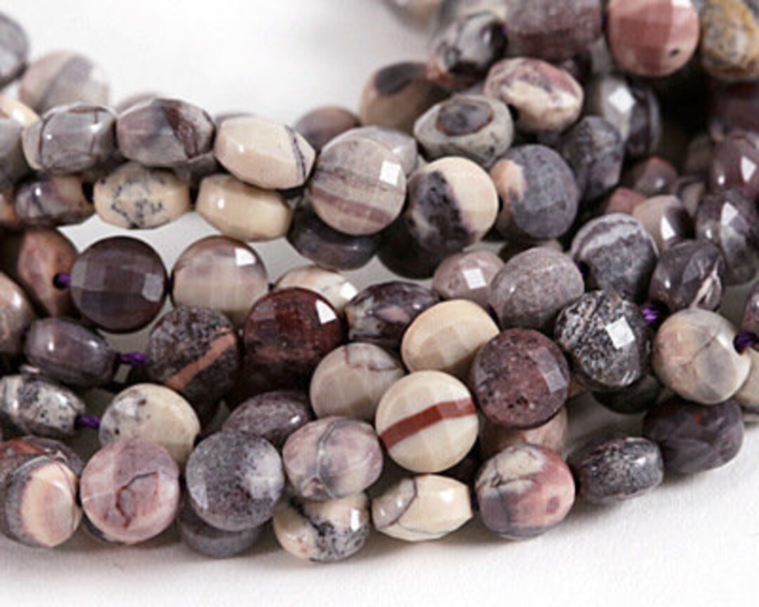 Porcelain Jasper Faceted Puff Coin 6mm Beads - Etsy