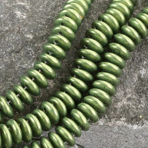CzechMates 2-Hole Lentil 6mm - ColorTrends: Sueded Gold Fern