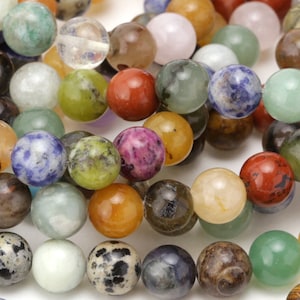 Multi Gemstone Round 10mm Beads image 1