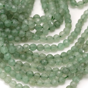 Green Aventurine (A) Faceted Round 4mm Beads