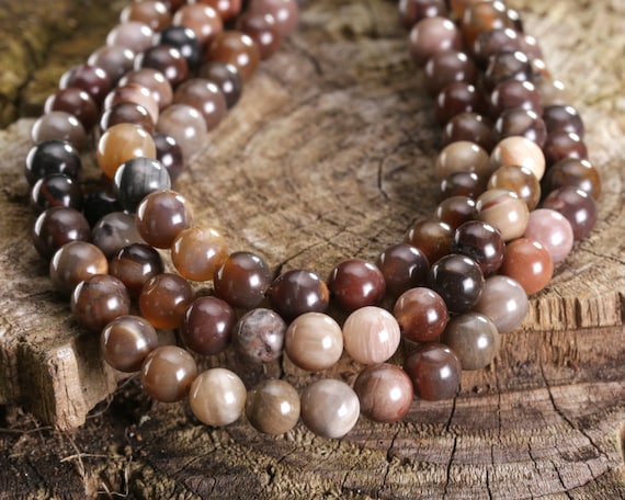 Arizona Petrified Wood Agate Round 6mm Beads