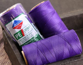 Purple (332) Linhasita Waxed Polyester Cord, PE-1 0.35mm or PE-4 1mm Thickness