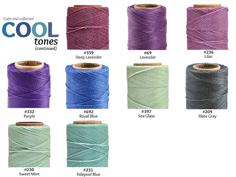 Linhasita Waxed Polyester Cord PE-4 (1mm) / 61 Colors to Choose From! image 3