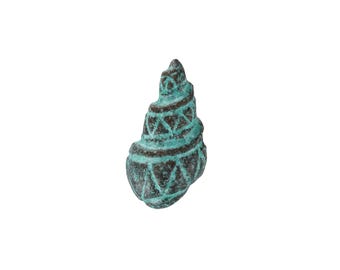 Mykonos Copper (plated) Patina Conch Shell Charm 12x23mm (Package of 6)