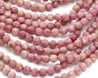 Rhodonite Faceted Round 6mm Beads