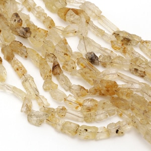 Yellow Topaz Rough Nugget 7-18x6-10mm Beads