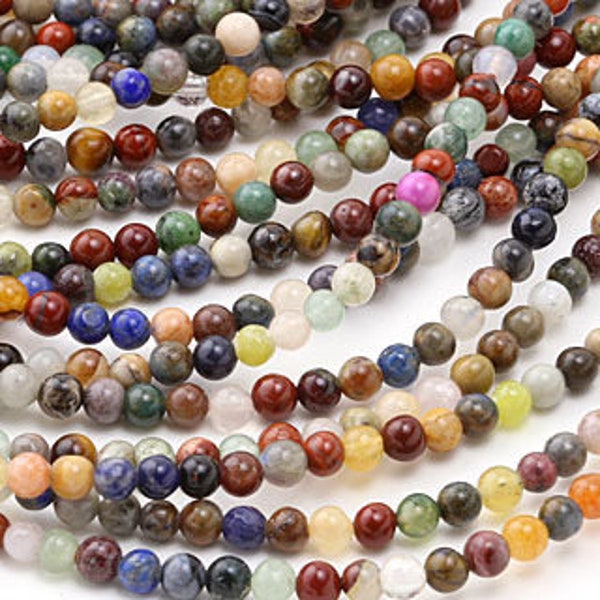 Earth Tones Gemstone Mix Round 4mm Beads