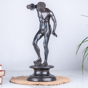 The Dancing Faun Statue, Bronze Base, Patinated Bronze, High-quality Lost Wax Casting, Faun Figure, Antique, Home Decor