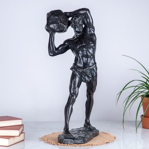 Vintage Strongman Statue, Bronze Base, Patinated Bronze, High-quality Lost Wax Casting, Man Figure, Antique, Home Decor