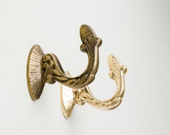 Petite Brass Leaf Wall Hook | Polished or Antique Finish | Delicate & Durable WS22