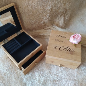 Coffret à bijoux en bambou personnalisable