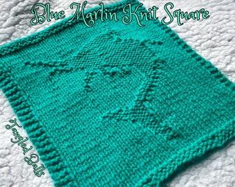 Blue Marlin Knit Square