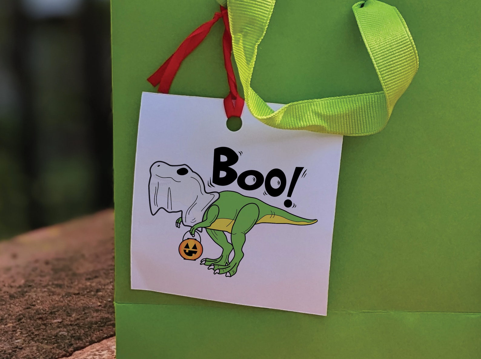 PRINTABLE Boo Bag Digital Files Cute Dinosaur Printables for