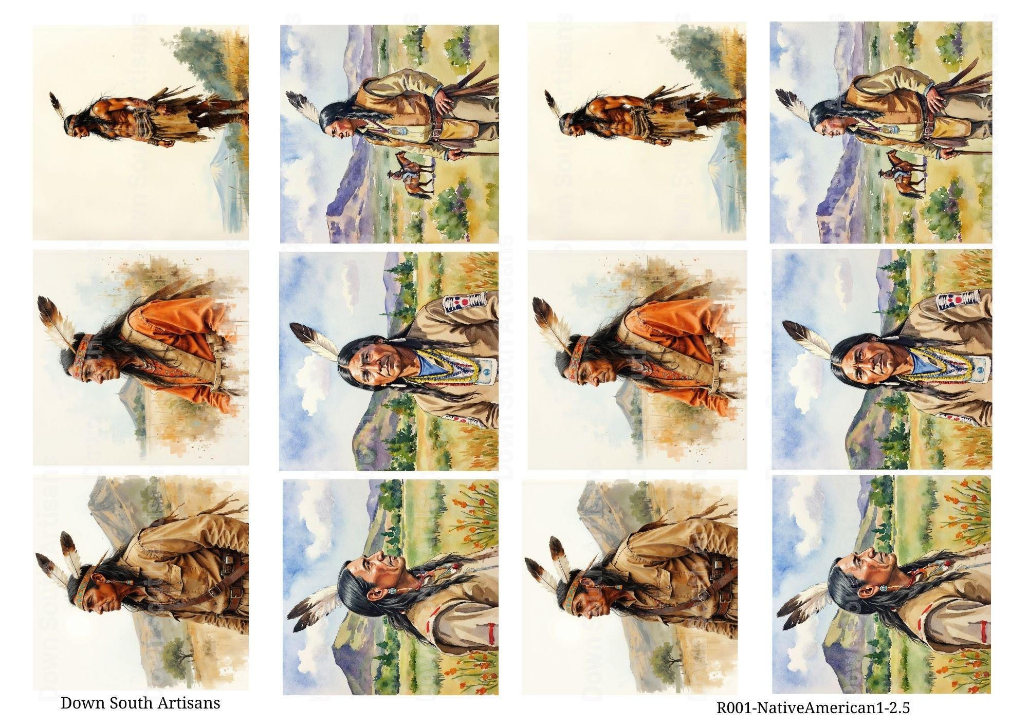 Native American Indian Rice Paper FREE SHIPPING, Assorted Images, Two ...