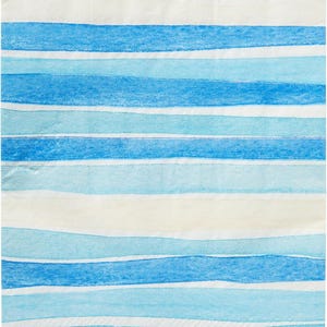 Decoupage Napkins, Watercolor Coastal Stripe Napkins, Set of 2 Dinner Size, #429 Watercolor Coastal Scallop Edge Beach craft paper napkin