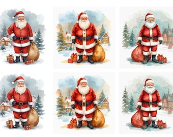 Papel de arroz de Papá Noel, ENVÍO GRATIS, tamaño A4 o A5, papel de arroz navideño, papel de decoupage de Papá Noel, 3 tamaños, RPS1
