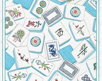 Servilletas de decoupage, servilletas Mahjong, juego de 2, tamaño cóctel, servilletas de papel artesanales Mahjong Tiles n.° 742
