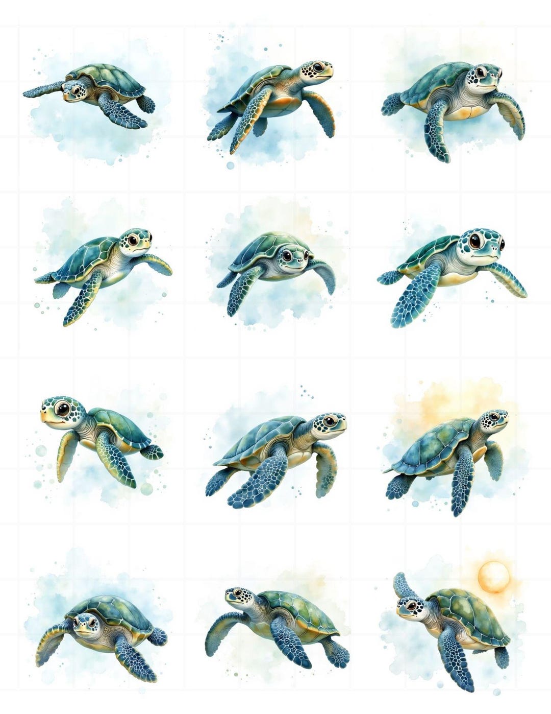 Sea Turtle Rice Paper FREE SHIPPING, 2.5 Inch Images, Coastal Rice ...