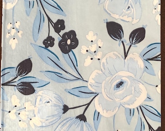 Decoupage Napkins, Blue Floral on Blue Napkins, Set of 2 Dinner Size, #0311 Blue Floral Craft Paper Napkins