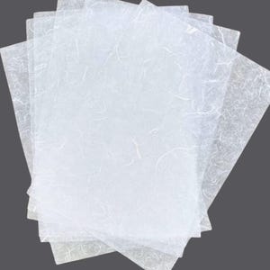 Blank Natural Fiber A4 White Rice Paper for Decoupage Crafts, White High Quality Fiber, Five or Ten Sheets