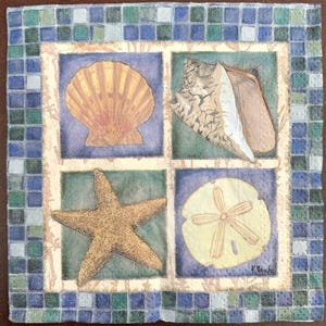 Decoupage Napkins, Welcome to the Beach Napkins, Set of 2 Cocktail Size, #237 Beach Coastal Theme Craft Paper Napkins