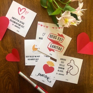 Katholisches lateinisches Zitat druckbare St. Valentinskarten