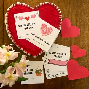 Katholische Saint Valentine Lateinische katholische druckbare Karten