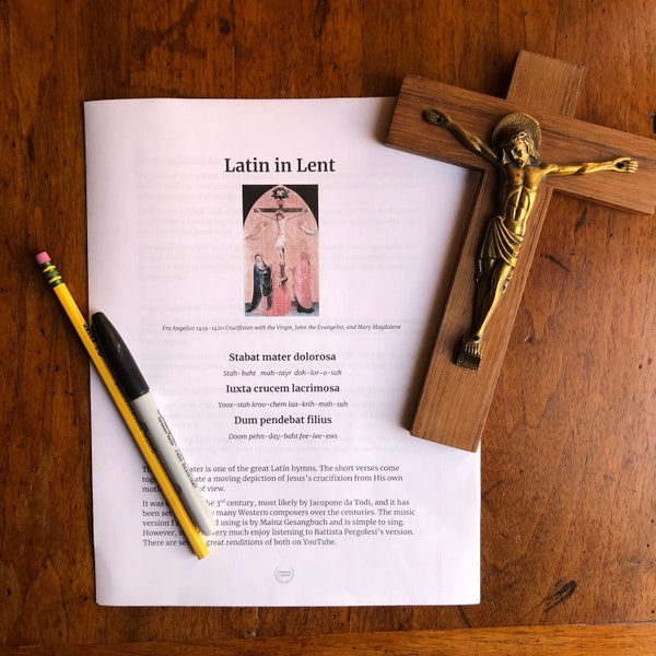 Lenten Latin Catholic Printable Language Activity