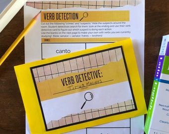 Latin Verb Detective Class activity language game