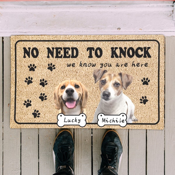 Custom Doormat With Dog Pet Name and Photo Funny Personalized Pet Face Doormat Large Welcome Indoor Outdoor Entry Rug Front Door Mat Rubber