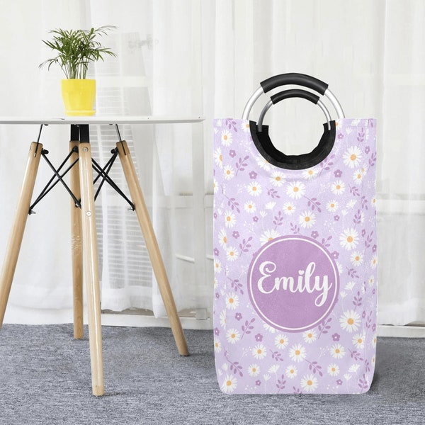 Personalized Laundry Bag, Custom Name Laundry Hamper,Kid Baby Laundry Basket,College Clothes Hamper,Dorm Room Gift,Highschool Graduation