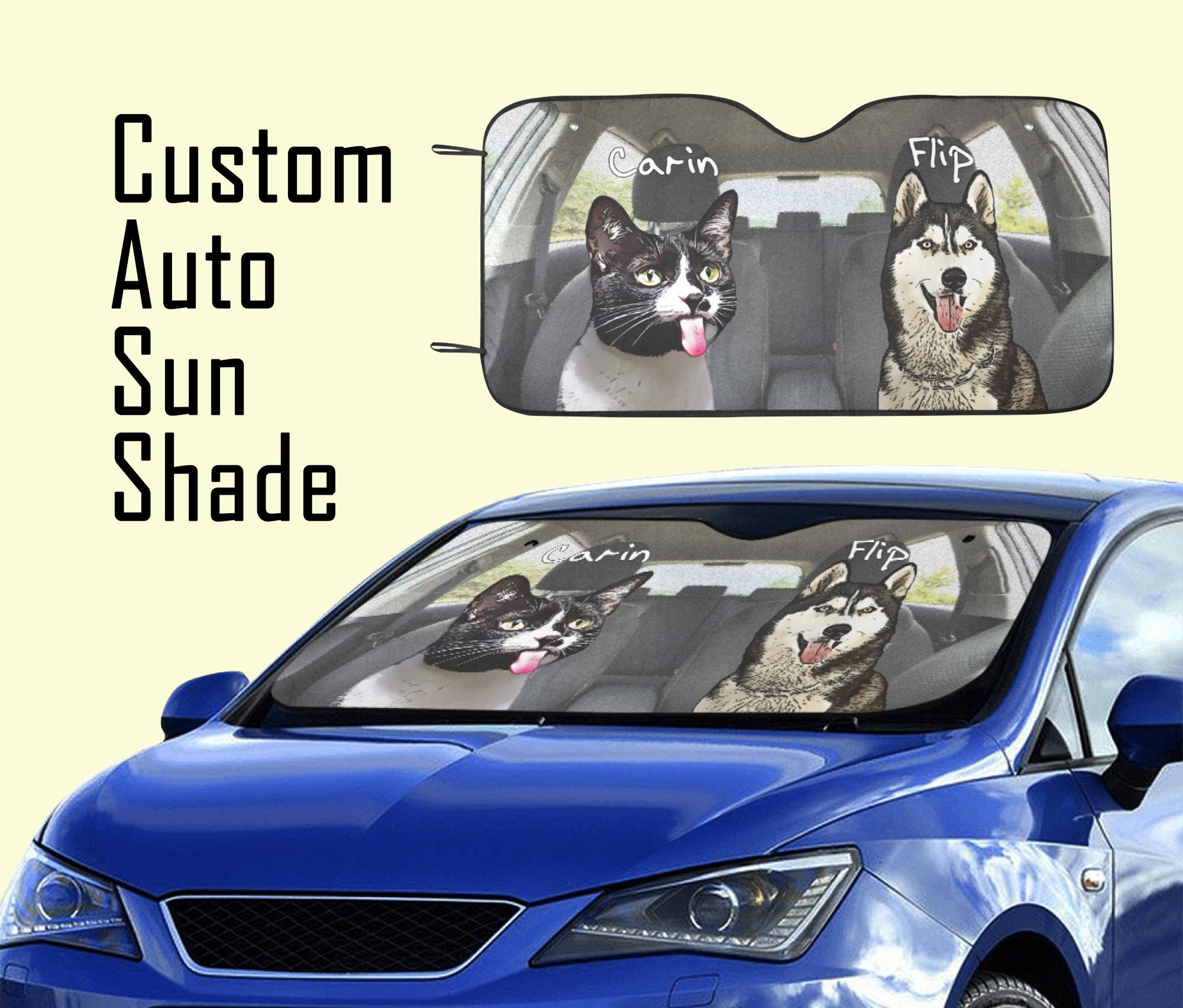 Benutzerdefinierter Hund Auto Windschutzscheibe Sonnenschutz
