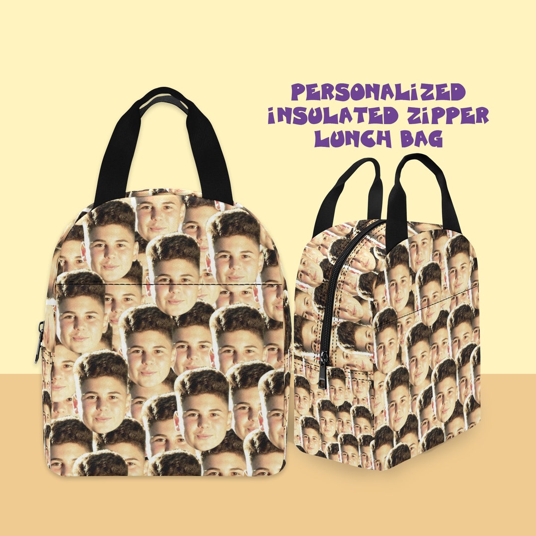Personalized Face Lunch Bag Face Insulated Lunch Box Gift for Her