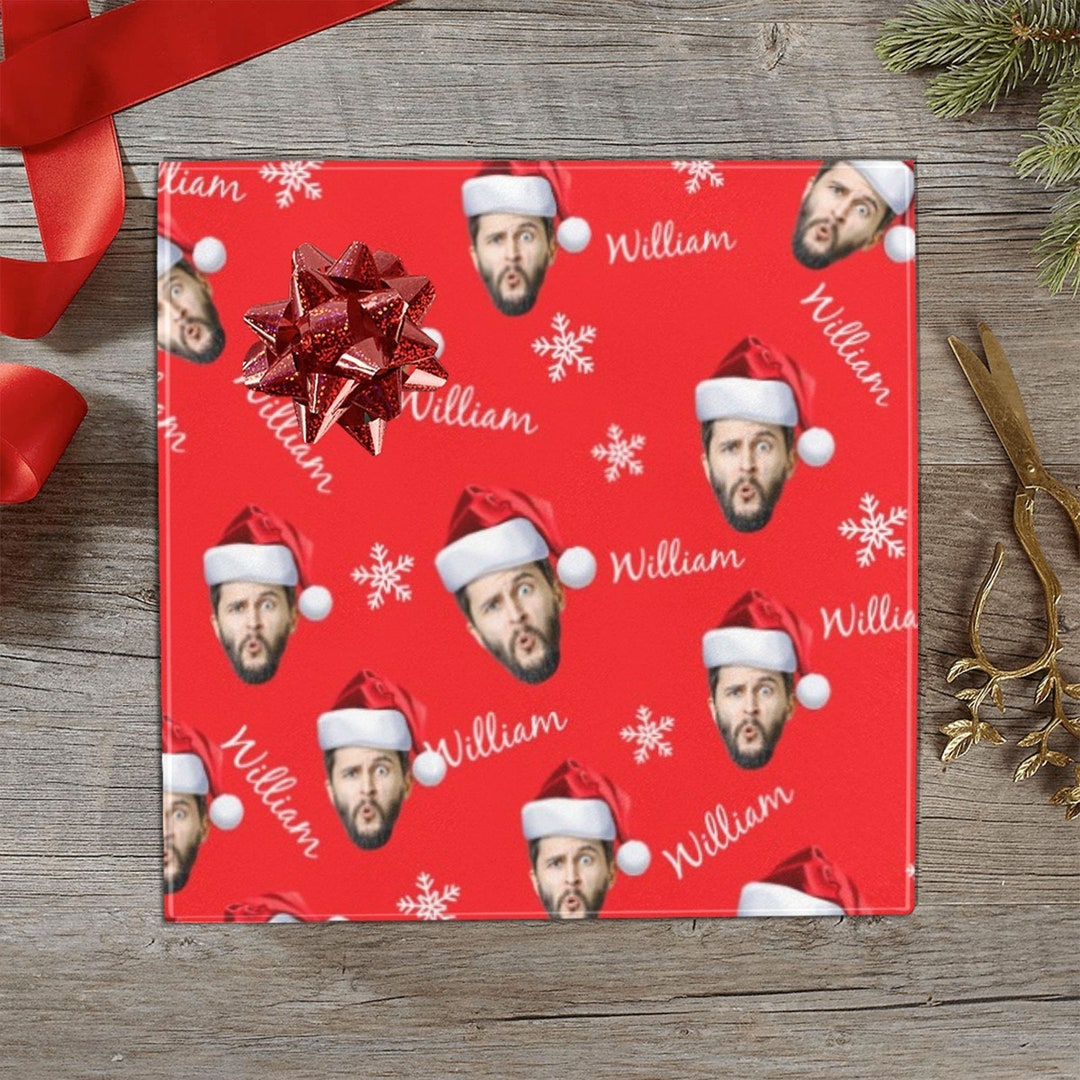 Your Face on Gift Wrapping Paper Custom Photo Christmas Gift Etsy