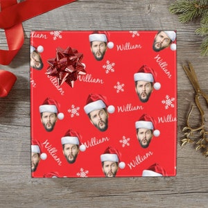 Your face on gift Wrapping Paper, Custom photo Christmas gift Wrapping Paper, Custom Christmas Gift Wrap, Personalized gift Wrapping Paper