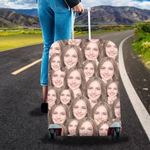 Custom Face Suitcase Cover, Personalized Luggage Cover, Custom Luggage Protective Print Cover,Photo Picture Image on Customized Case Cover