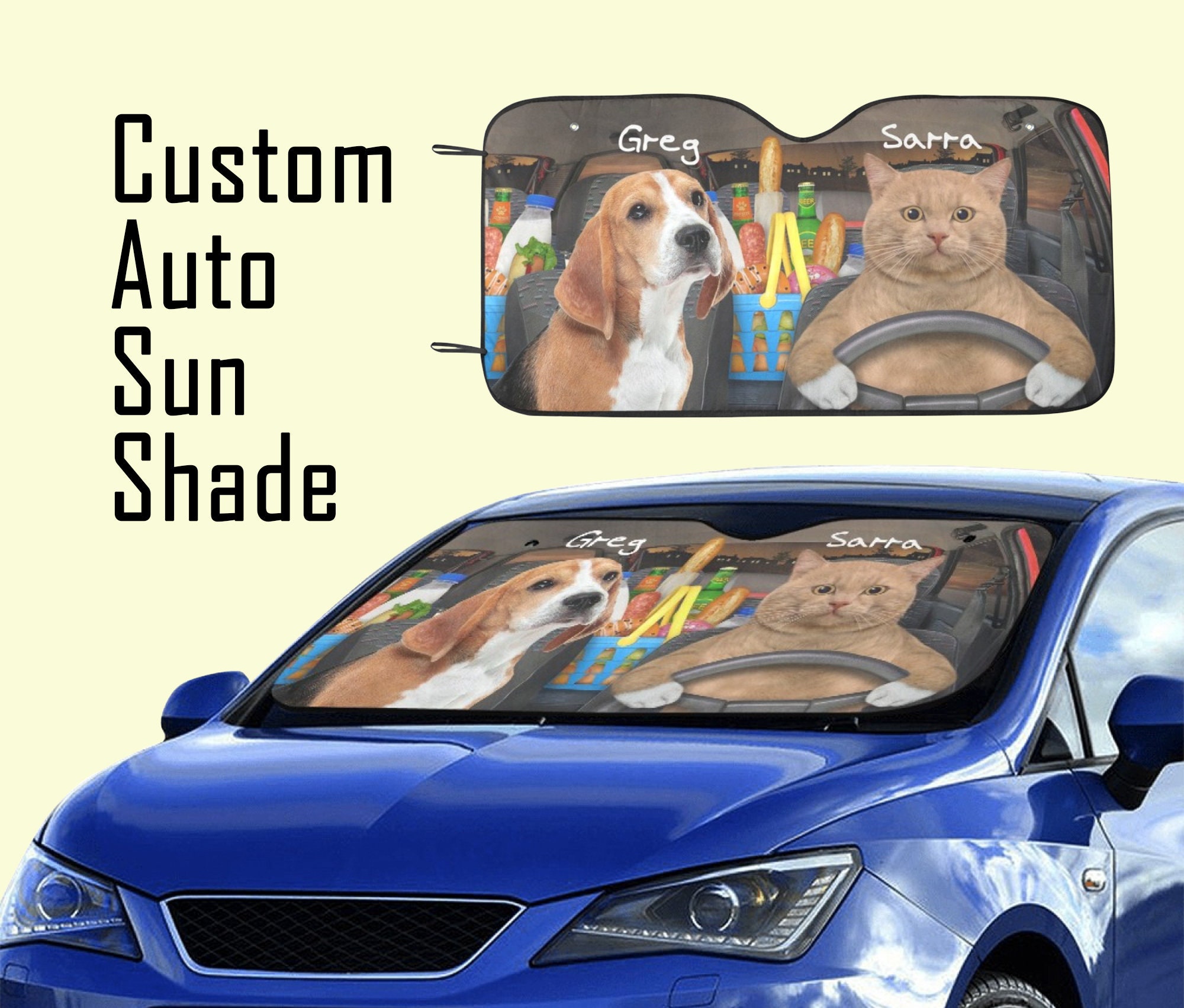 Auto-Sonnenschutz mit Namen Luisa und schönem Einhorn-Motiv mit Donut und  Regenbogen für Mädchen, Auto-Blendschutz, Sonnenblende