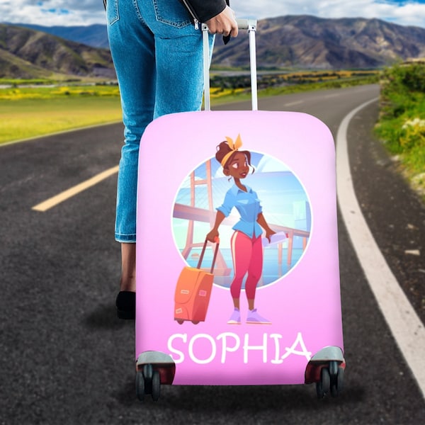 Personalized NameLuggage Cover, Custom Suitcase Cover for Girls,Faces Suitcase Covers,Luggage Wrap,Picture Travel Bag Covers,vacation Gift