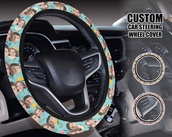 Custom Car Steering Wheel Cover, Personalized Car Anti-slip Cover Toy Bear Print,Auto Accessories Protector Decor New Car Gift for Car Lover