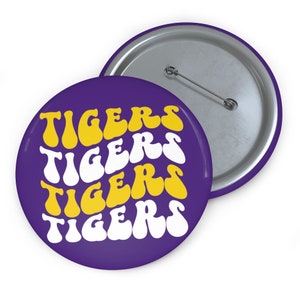 Groovy Tigers Button | Game Day Button | Football