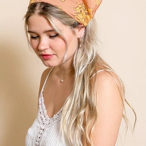Triangle Head Scarf, Bohemian Floral Lace Headscarf, Hair Bandana, Headscarf bandana, Lace flower scarf, Boho headscarf, headscarf for women image 6