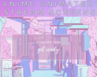 ANIMATED STREAM SCREENS | Anime, Cute, Pastel, Manga, VTuber, Cozy, Starting soon, Be Right Back, Offline | Instant Digital Download