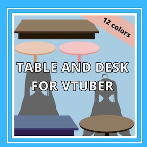 Desk and Tables - Assets for VTuber | 12 colors | VTuber Streaming Room Assets - Simple - Cute | Twitch - Youtube | INSTANT DOWNLOAD