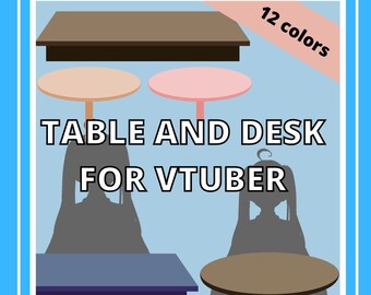 Desk and Tables - Assets for VTuber | 12 colors | VTuber Streaming Room Assets - Simple - Cute | Twitch - Youtube | INSTANT DOWNLOAD